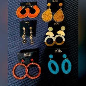 NEW nOir Jewelry Beaded Earrings Set of 6